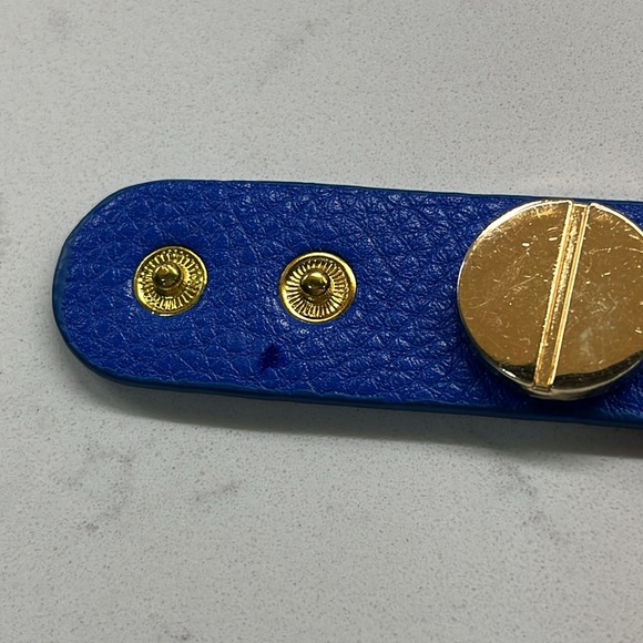 Royal Blue Faux Leather Cuff Bracelet - Picture 3 of 6